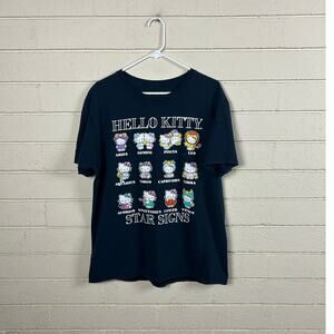 Hello Kitty Black Star Signs Tee size XL